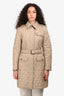 Burberry Brit Beige Quilted Midi Trench Coat Size M