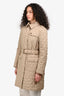 Burberry Brit Beige Quilted Midi Trench Coat Size M
