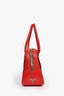 Prada 2005 Red/Brown Leather Canvas 'Bowling' Top Handle Bag