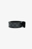 Louis Vuitton 2016 Black Leather Damier Ebene Logo Buckle Belt Size 44