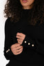 Philosophy Di Lorenzo Serafini Black Knit Pearl Detail Long Sleeve Top Size 4