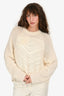 Helmet Lang Cream Knit Cropped Sweater Size S