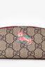 Gucci Brown Coated Canvas Supreme GG Cat Pouch