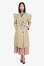 Kimhekim Beige Puff Shoulder Trench Coat Size 38