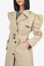 Kimhekim Beige Puff Shoulder Trench Coat Size 38