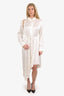 Acne Studios Cream Satin Button Up Asymmetric Shirt Dress Size 36