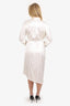 Acne Studios Cream Satin Button Up Asymmetric Shirt Dress Size 36