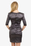 Dolce & Gabbana Grey Satin Ruched Dress Size 44