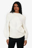 Victoria Beckham White Knit V-Backless Sweater Size 1