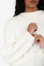 Victoria Beckham White Knit V-Backless Sweater Size 1