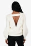 Victoria Beckham White Knit V-Backless Sweater Size 1