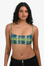 Danielle Guizio Green Check Printed 2-Piece Top Set Size XS