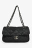 Pre-Loved Chanel™ 2008-09 Black Quilted Coated Canvas Flap Shoulder Bag