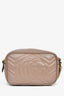 Gucci Taupe Chevron Leather Marmont Camera Crossbody