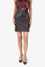 IRO Burgundy Leather Mini Skirt Size 34