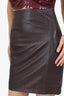 IRO Burgundy Leather Mini Skirt Size 34