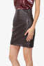 IRO Burgundy Leather Mini Skirt Size 34