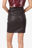 IRO Burgundy Leather Mini Skirt Size 34