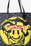 Versace Grey La Greca Canvas Smiley Medusa Tote Bag with Pouch
