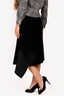 Dries Van Noten Black Velvet Drape Midi Skirt Size 36