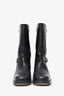 Christian Dior Black Stripe Detail Leather Biker Boot Size 40