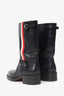 Christian Dior Black Stripe Detail Leather Biker Boot Size 40