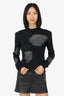 Saint Laurent Black/Silver Knit/Sequin Long Sleeve Sweater Estimated S