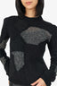 Saint Laurent Black/Silver Knit/Sequin Long Sleeve Sweater Estimated S