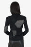 Saint Laurent Black/Silver Knit/Sequin Long Sleeve Sweater Estimated S