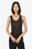 Saint Laurent Black Knit Glittery Tank Top Estimated Size S