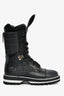 Pre-Loved Chanel™ Black Leather CC Logo Combat Boots Size 37