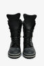 Pre-Loved Chanel™ Black Leather CC Logo Combat Boots Size 37