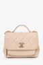 Pre-Loved Chanel™ 2018-19 Beige Caviar Quilted Small Business Affinity Flap Bag