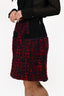 Louis Vuitton Navy/Red Tweed Mini Skirt Size 38