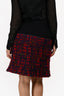 Louis Vuitton Navy/Red Tweed Mini Skirt Size 38