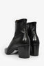 Saint Laurent Black Leather Buckle Detail Pointed Toe Ankle Boots Size 40