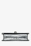 Alexander McQueen Silver Croc Embossed Wallet on Chain