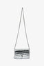 Alexander McQueen Silver Croc Embossed Wallet on Chain