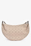 Louis Vuitton Grey Mahina Leather 'Baia' MM Shoulder Bag with Strap + Coin Pouch