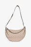 Louis Vuitton Grey Mahina Leather 'Baia' MM Shoulder Bag with Strap + Coin Pouch