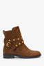 See by Chloé Brown Suede Studded Ankle Boots Size 38