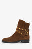 See by Chloé Brown Suede Studded Ankle Boots Size 38