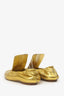 Dries Van Noten Gold Metallic Gath Leather Ballet Flats Size 36.5