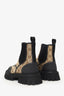 Gucci Black/Beige Monogram Novo Chelsea Boots Size 36.5