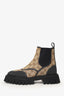 Gucci Black/Beige Monogram Novo Chelsea Boots Size 36.5