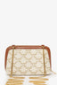 Celine White/Brown Triomphe Clutch on Chain
