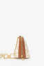 Celine White/Brown Triomphe Clutch on Chain