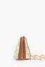 Celine White/Brown Triomphe Clutch on Chain