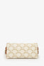 Celine White/Brown Triomphe Clutch on Chain