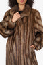 Vintage Brown Mink Fur Long Coat Estimated Size L